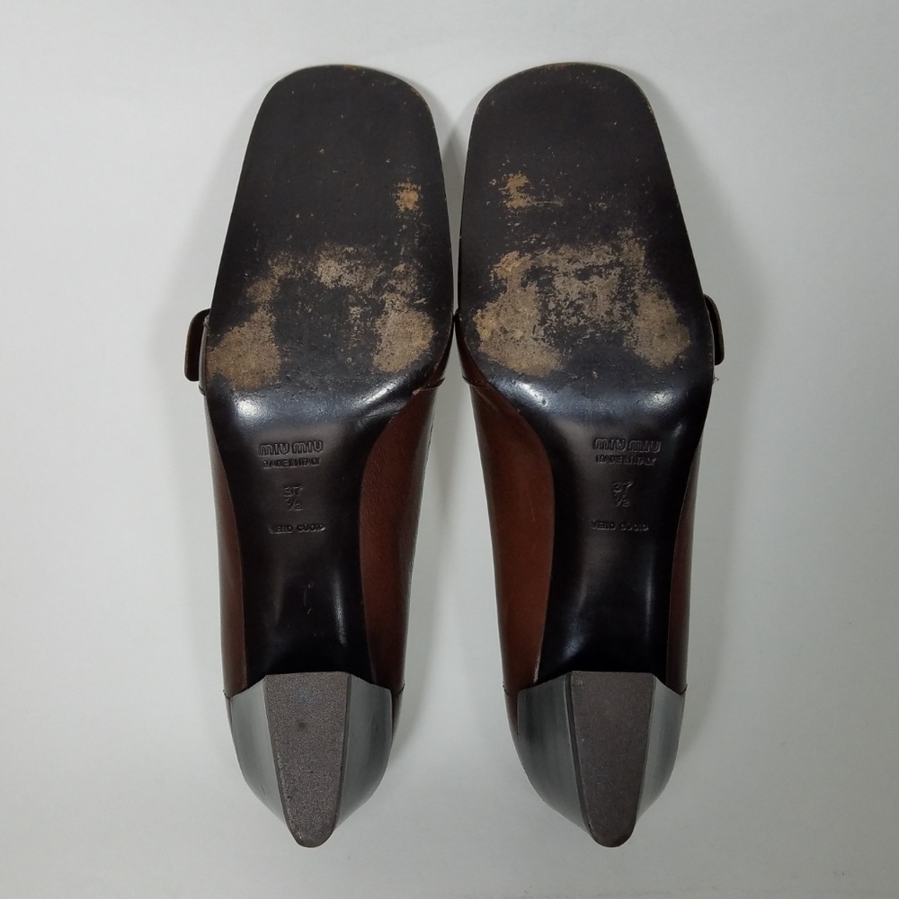 SOLD DIFFNT SITE MIU MIU Prada Heeled Logo Loafers - Picture 6 of 8